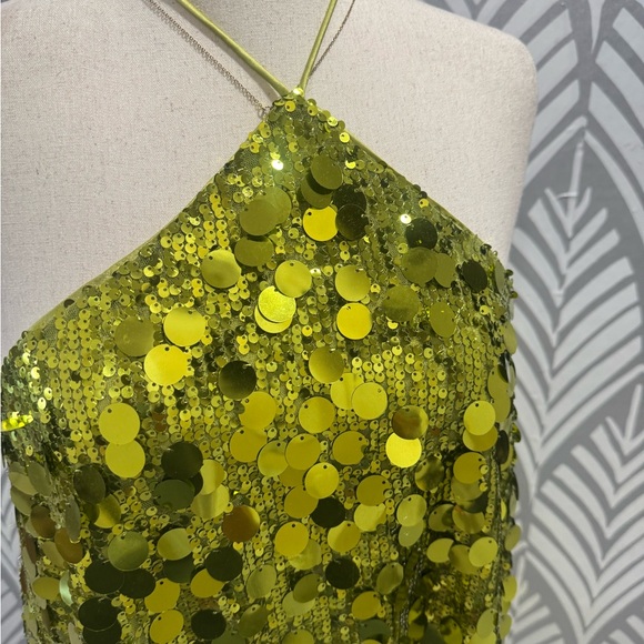 Princess Polly Sparkling Sequin Mini Dress in Green - Picture 7 of 8
